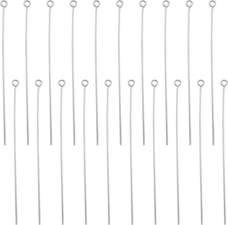 TAODAN Eye Pin 200pcs 2.75inch/70mm 304 Stainless Steel Open Eyepins Headpins for Jewelry Necklace Making - Image 1